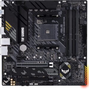 Placa-Mãe ASUS TUF Gaming B550M-PLUS AM4 mATX | Suporte Ryzen, PCIe 4.0, M.2 NVMe, DDR4, HDMI/DP, LAN Gigabit, Durabilidade Militar, para PC Gamer